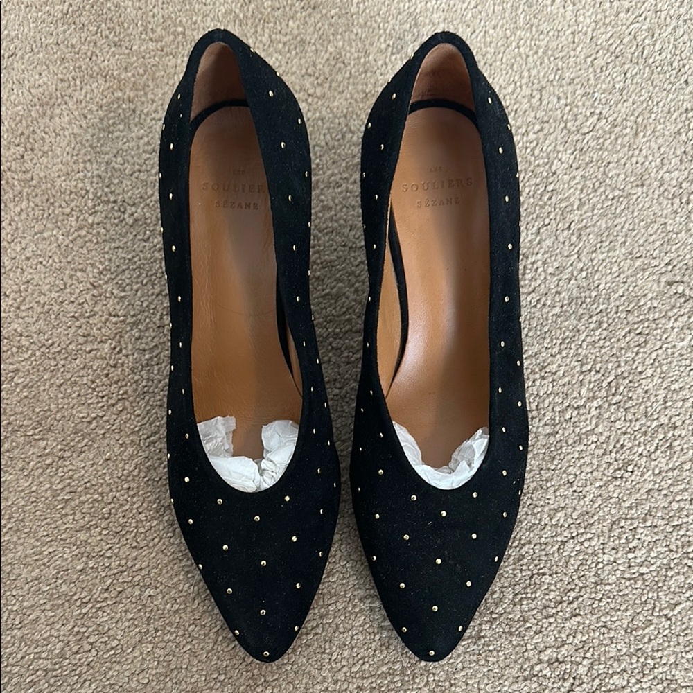 Sezane Black Kitten Heel